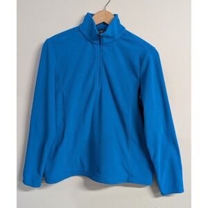 Lands' End Women's‎ Fleece Pullover MP 10-12 Blue Quarter Zip